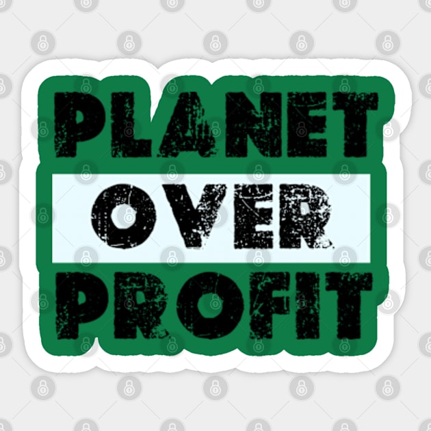 Planet Over Profit - Earth Day Climate Change   earth day 2024 gift april 22 Cute Sticker by graphicaesthetic ✅